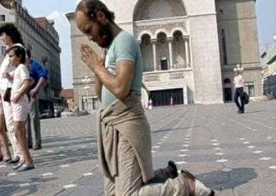 Giving out tracts Howard