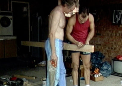 Howard and Jeremy prepare timber for van conversion