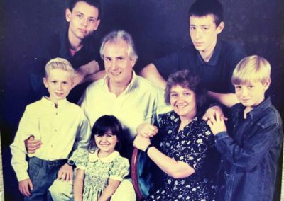 Some of Howard's family with two foster children